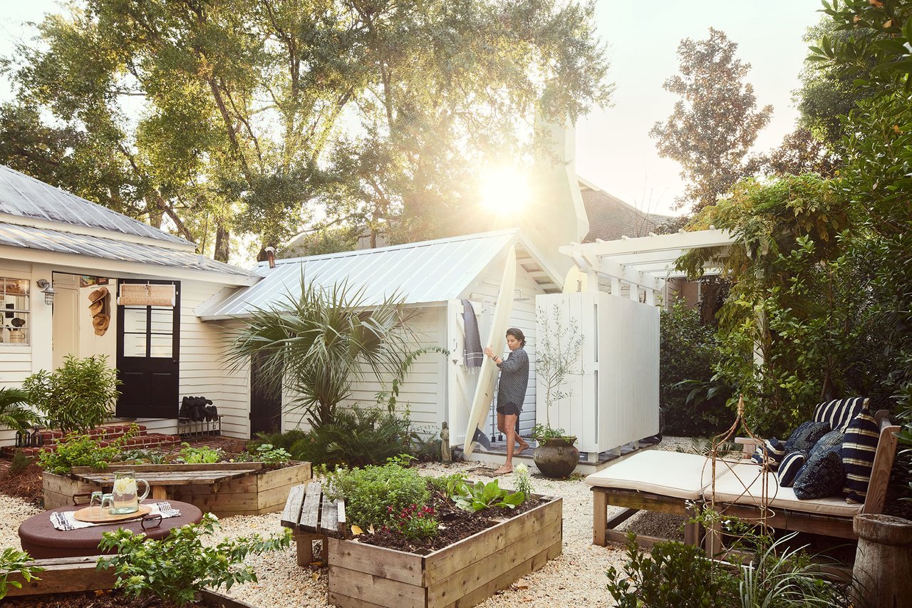 Architect Whitley Esteban. Photographed at her Pensacola cottage for Garden & Gun magazine.